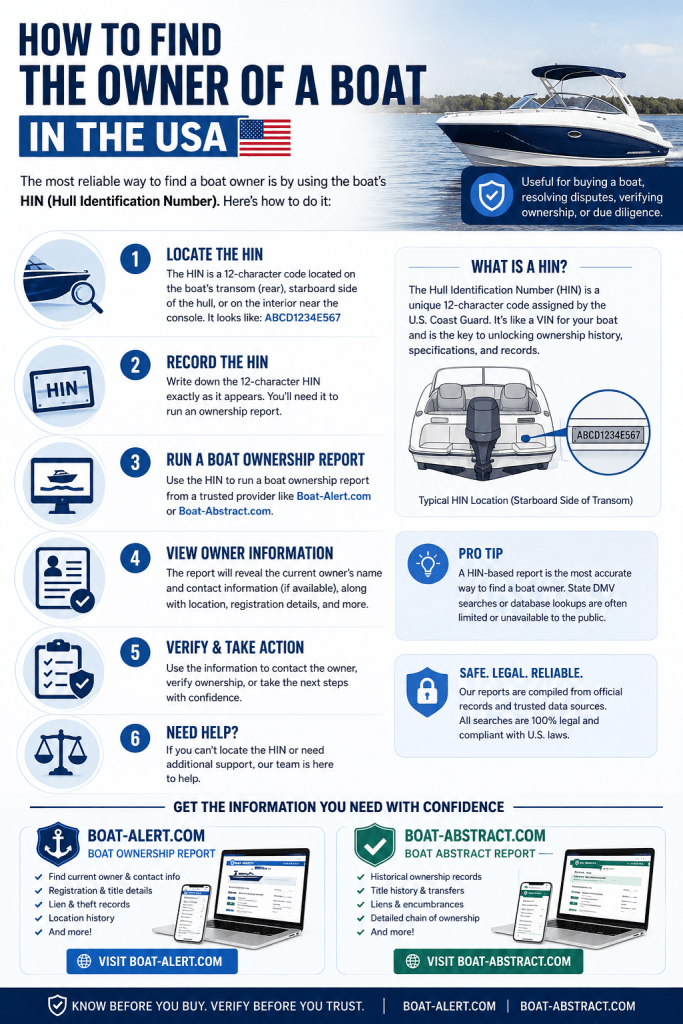 Infographic How to Find the owner of a boat in the USA