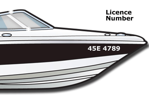 Pleasure craft licence: Canadian boat licence number display size