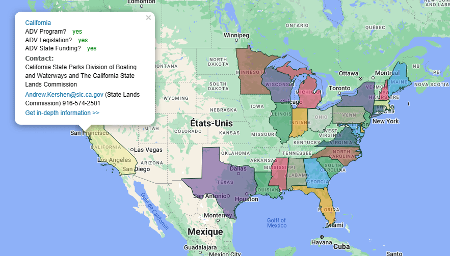 MAP: boat dumping: ADV information by state.