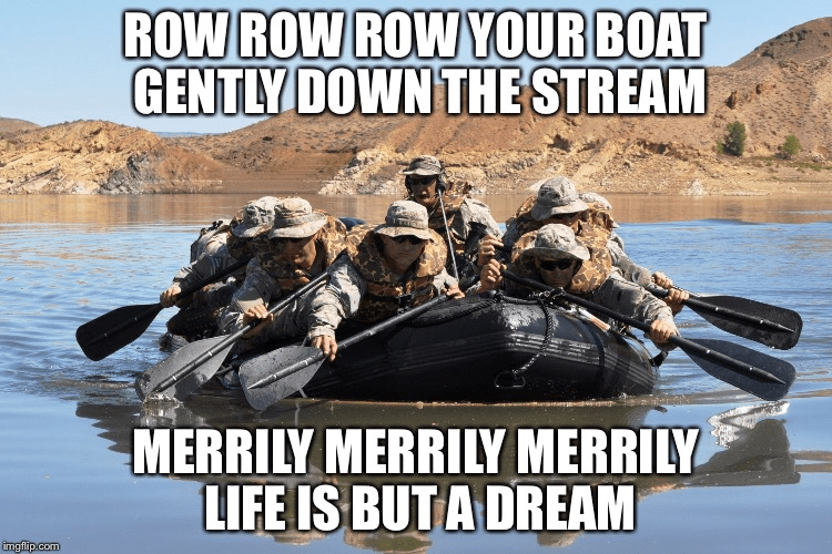 row boat meme. row row row.