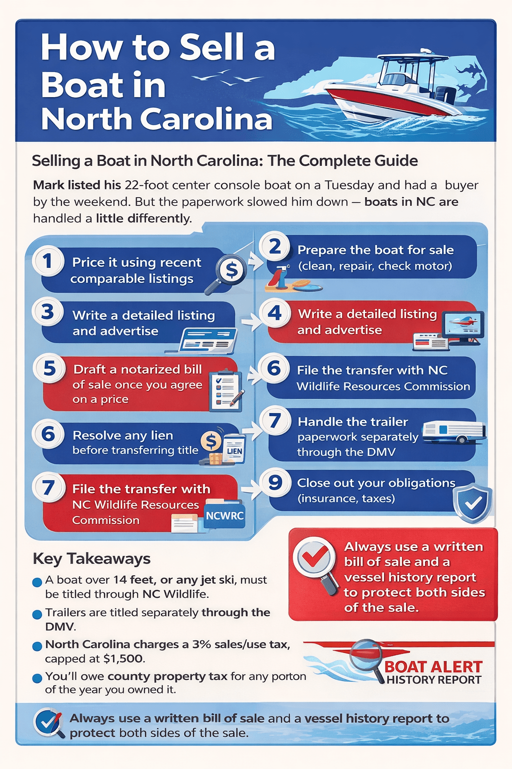 Infographic: How to sell a boat in North Carolina