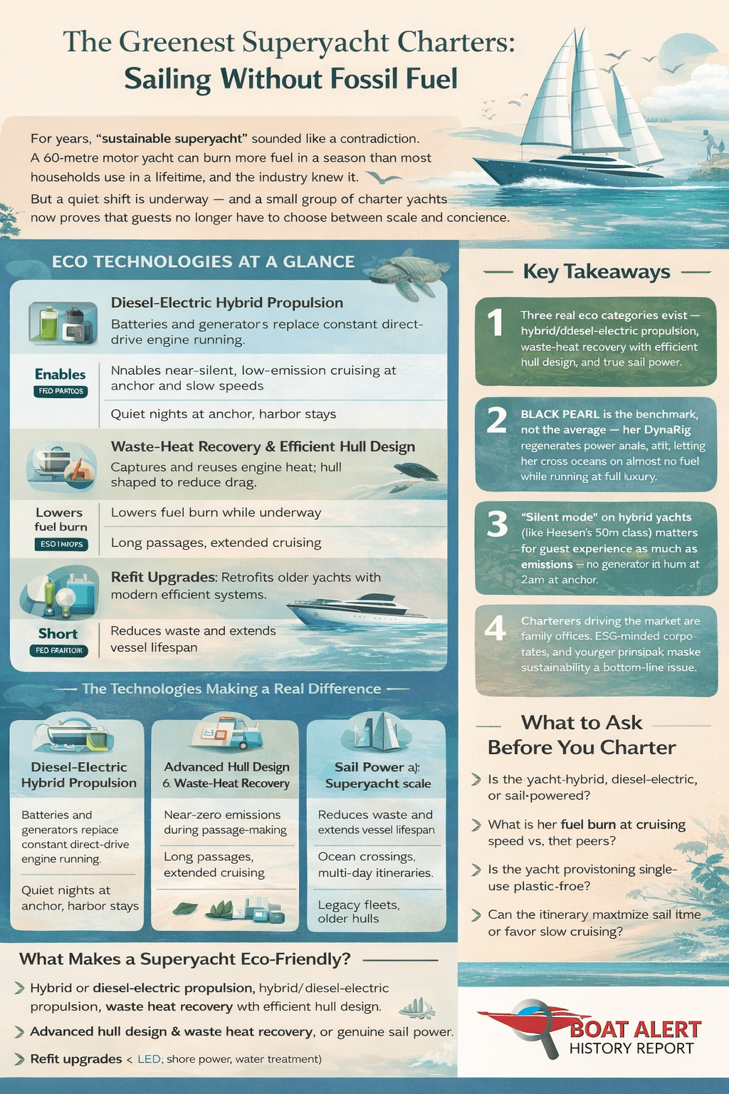 Infographic: The Greenest Superyacht Charters: Sailing Without Fossil Fuel